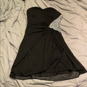 BLACK SWEETHEART STRAPLESS DRESS WITH SPARKLES